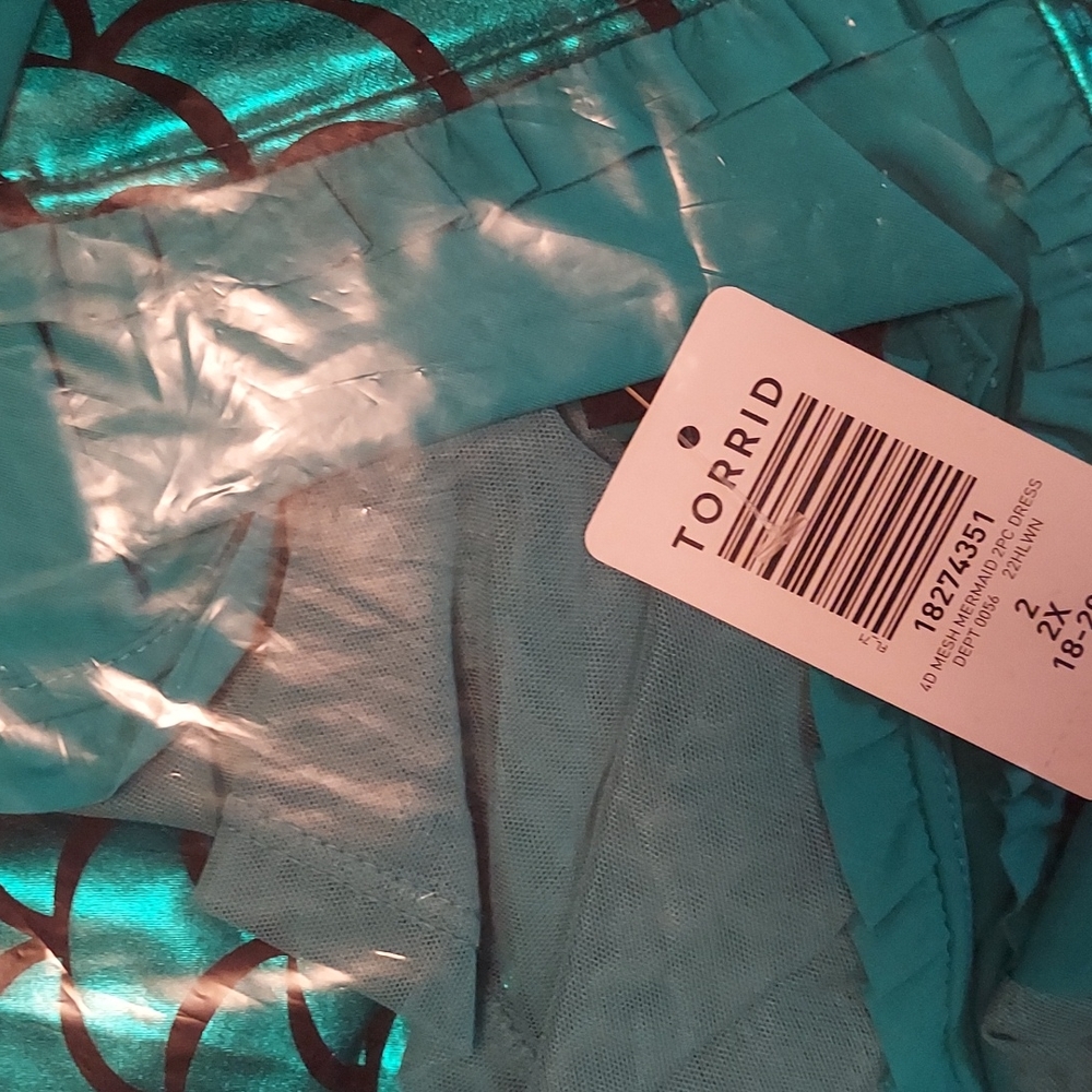 Torrid Halloween Costume Mesh Two Piece Mermaid Tulle Dress Skirt 1X 14-16 - Picture 7 of 8